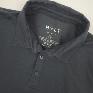 BYLT Lux Polo Shirt‎ Mens XL Black Short Sleeve Casual Designed in USA